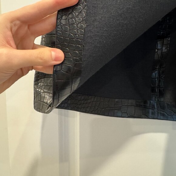 J. Crew Womens Pencil skirt in Croc-embossed Faux Leather Black - Picture 6 of 14